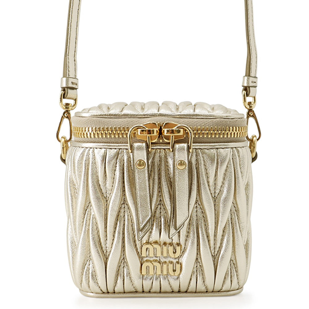 MIUMIU Materasse Shoulder Bag Gold5NR018 Leather