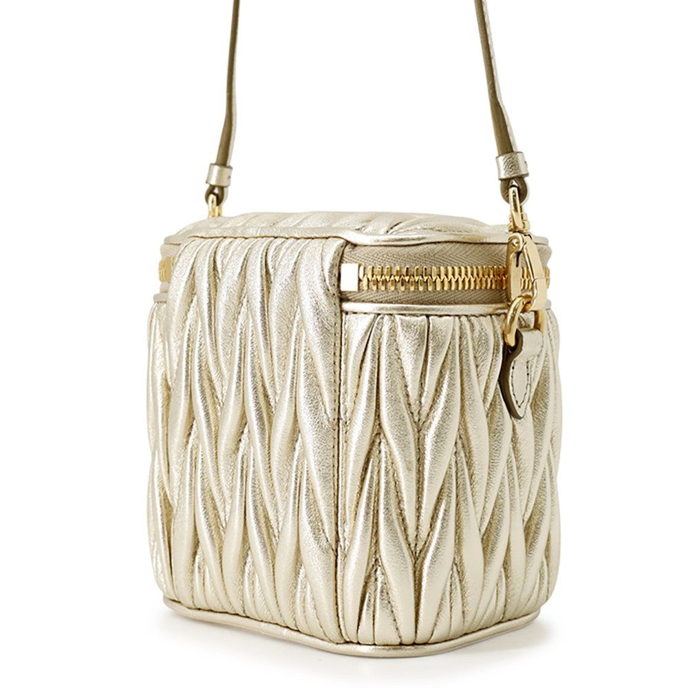 MIUMIU Materasse Shoulder Bag Gold5NR018 Leather