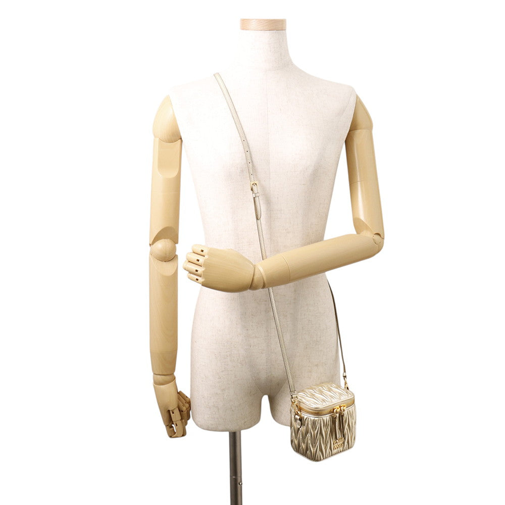 MIUMIU Materasse Shoulder Bag Gold5NR018 Leather