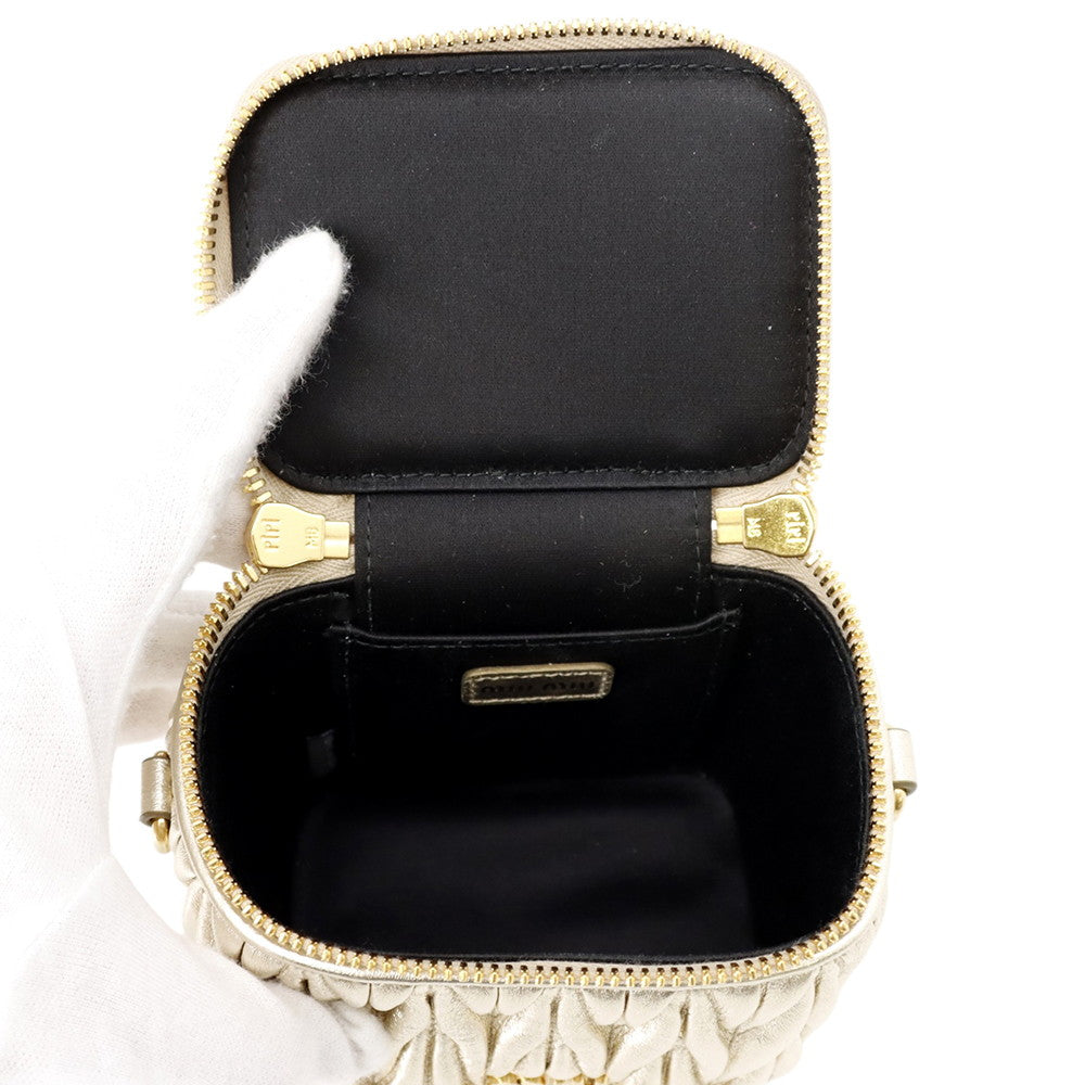 MIUMIU Materasse Shoulder Bag Gold5NR018 Leather