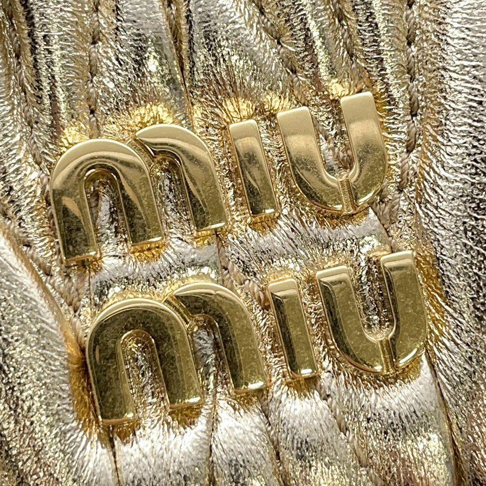 MIUMIU Materasse Shoulder Bag Gold5NR018 Leather