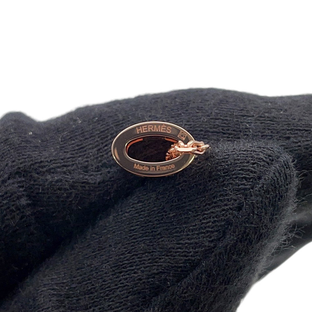 HERMES Pop Ash Necklace Size Mini Black Gold Plated Lacquer
