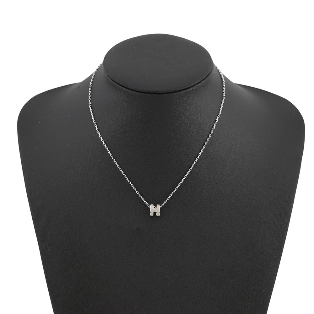 HERMES Pop Ash Necklace Size Mini Marong rasse Metal Lacquer