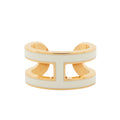 HERMES Pop Ash Ear Cuff White Gold Plated Lacquer