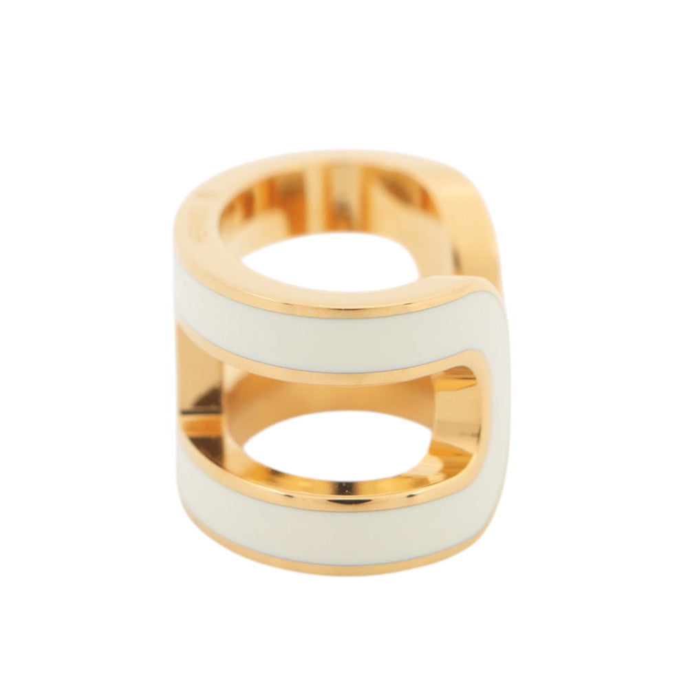 HERMES Pop Ash Ear Cuff White Gold Plated Lacquer