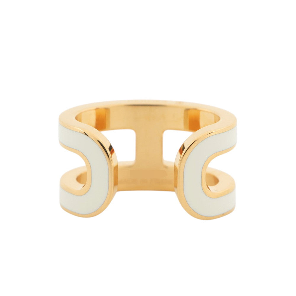 HERMES Pop Ash Ear Cuff White Gold Plated Lacquer