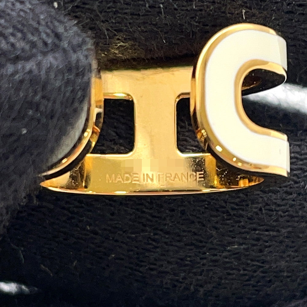 HERMES Pop Ash Ear Cuff White Gold Plated Lacquer