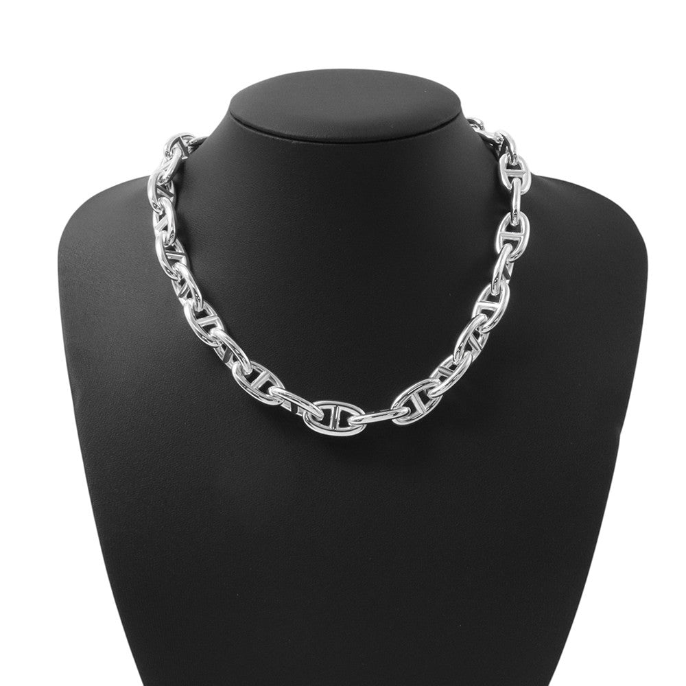 HERMES Chaine d'Ancre Necklace 29 frames Size GM SV925