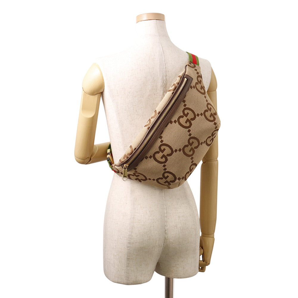 GUCCI jumbo GG belt bag Beige/Brown696031 Canvas Leather