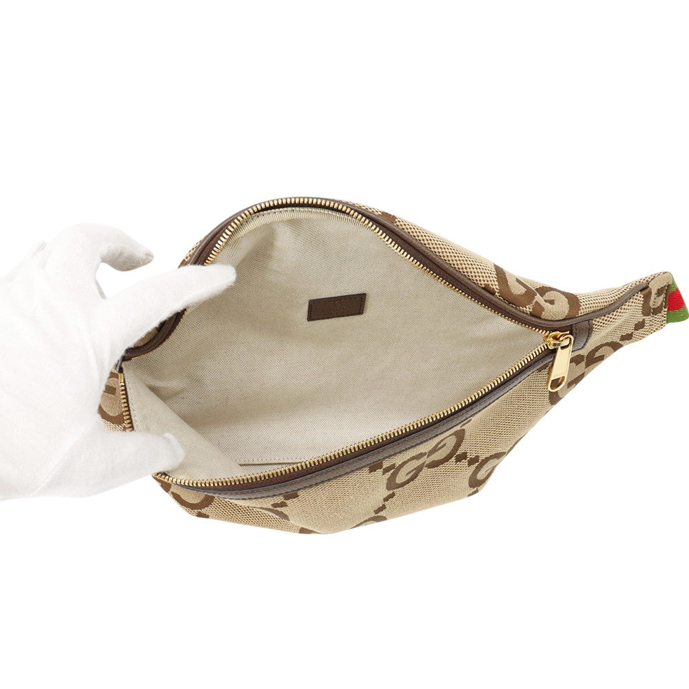 GUCCI jumbo GG belt bag Beige/Brown696031 Canvas Leather