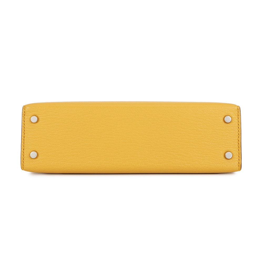 HERMES Mini Kelly 2 Verso Jaune Ambre/Rose Tyrien Chevre Shamqila