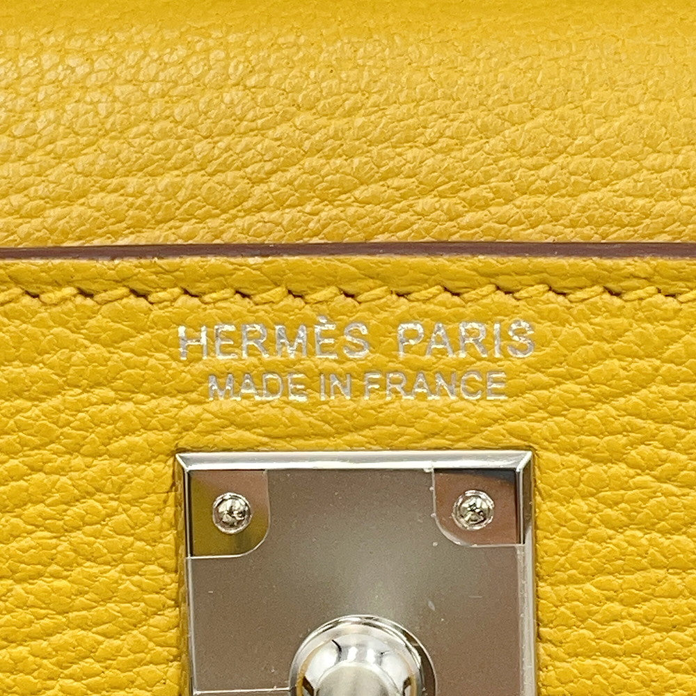 HERMES Mini Kelly 2 Verso Jaune Ambre/Rose Tyrien Chevre Shamqila