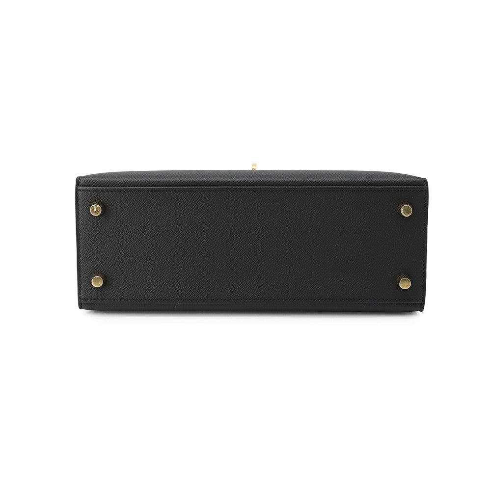HERMES Kelly Sellier Black Epsom Size 25
