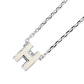 HERMES Pop Ash Necklace Size Mini White Metal