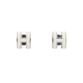 HERMES Pop Ash Earrings Size Mini White Metal