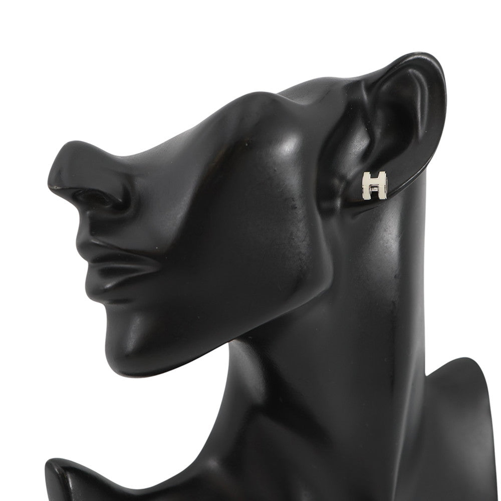 HERMES Pop Ash Earrings Size Mini White Metal