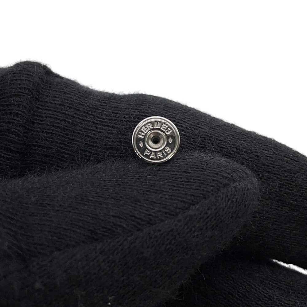 HERMES Pop Ash Earrings Size Mini White Metal