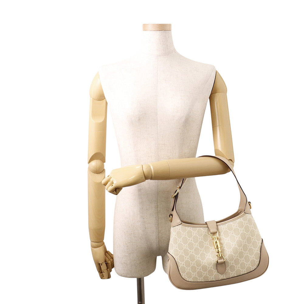 GUCCI Jackie1961 GG Supreme Shoulder Bag Beige678843 PVC Leather