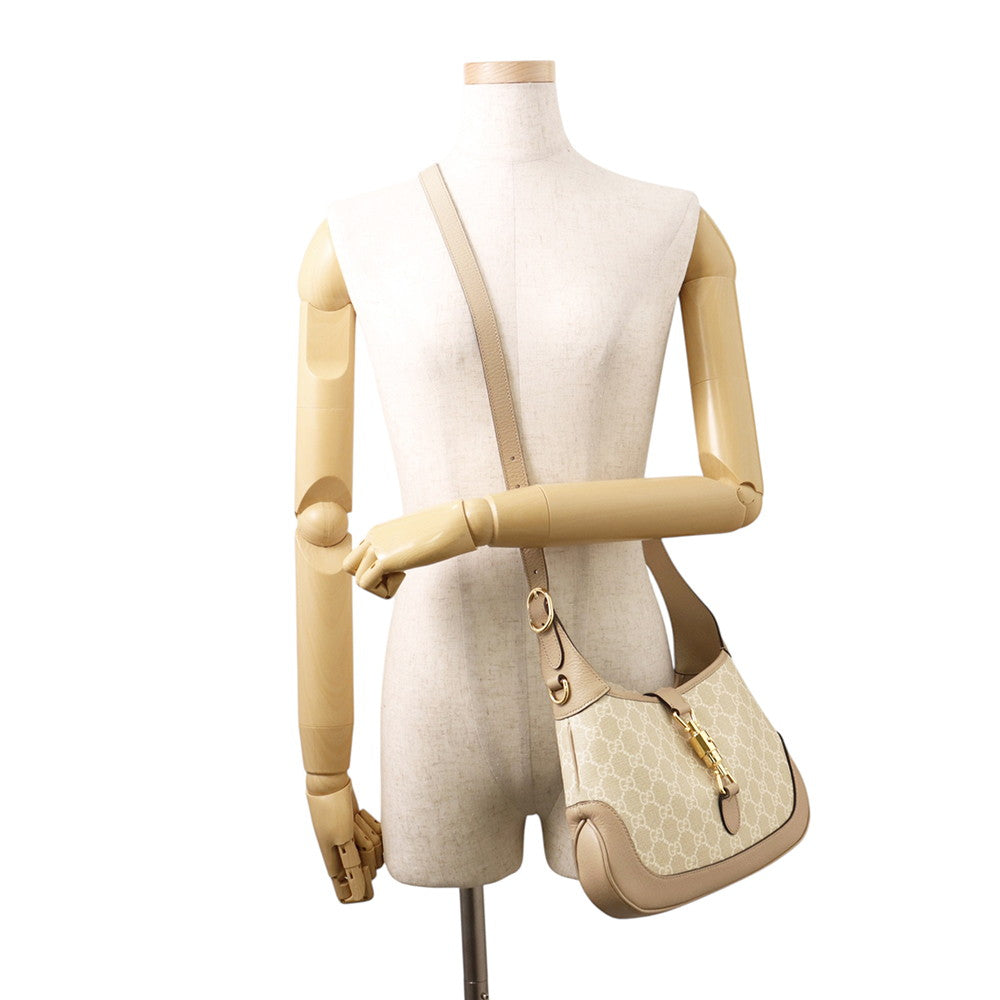 GUCCI Jackie1961 GG Supreme Shoulder Bag Beige678843 PVC Leather