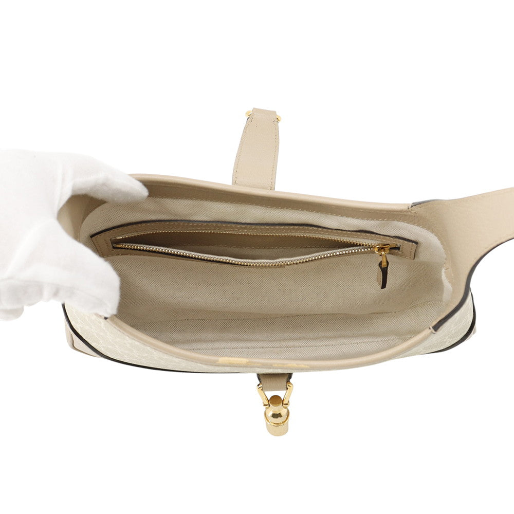 GUCCI Jackie1961 GG Supreme Shoulder Bag Beige678843 PVC Leather