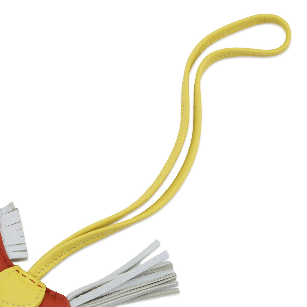 HERMES Rodeo Bag Charm Carnelian/Lime/Blue Brume Lambskin Size PM