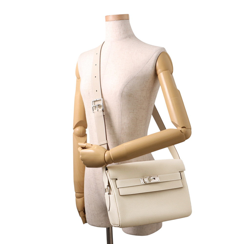 HERMES Kelly Messenger Craie Togo Leather Size PM
