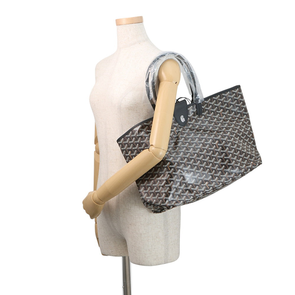GOYARD Saint Louis with clip Black PVC Leather Size PM