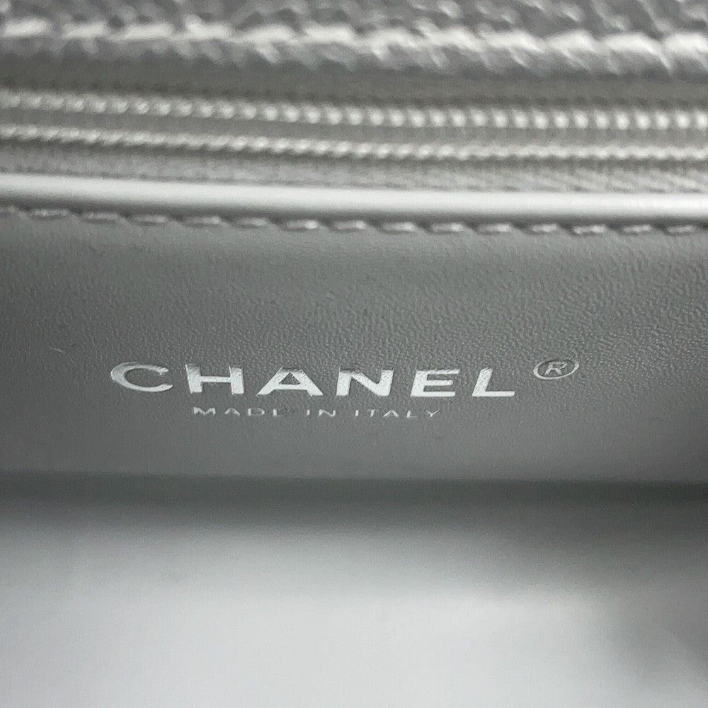 CHANEL Coco Handle 2WAYHandbag SilverAS2215 Caviar Leather Size XXS