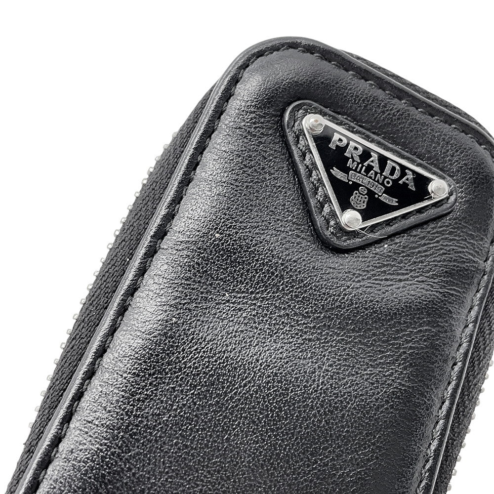 PRADA Triangle Shoulder Bag Black1BH190 Leather