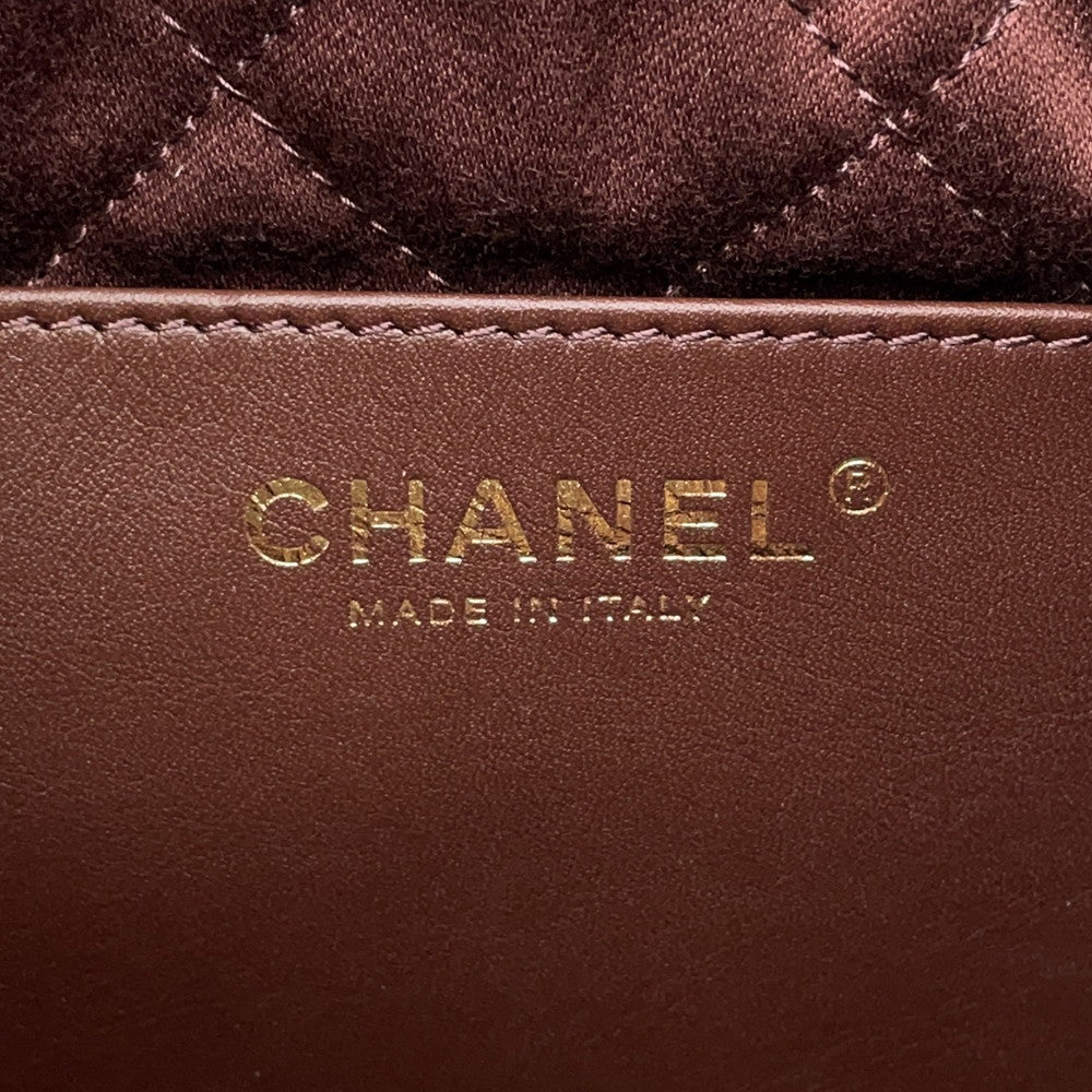 CHANEL CHANEL22 ChainBag BrownAS3980 Shiny Calf Leather Size Mini