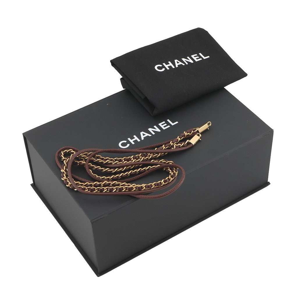 CHANEL CHANEL22 ChainBag BrownAS3980 Shiny Calf Leather Size Mini