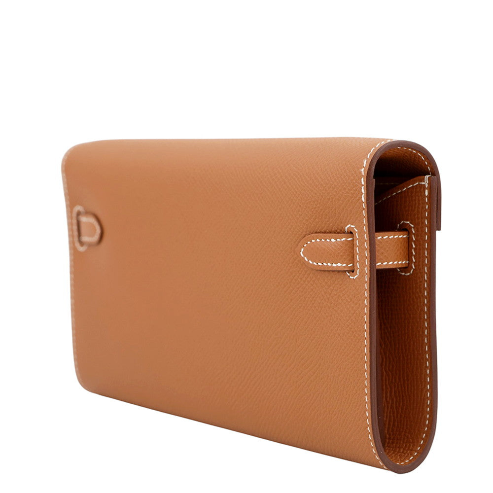 HERMES Kelly wallet long to go Gold Epsom