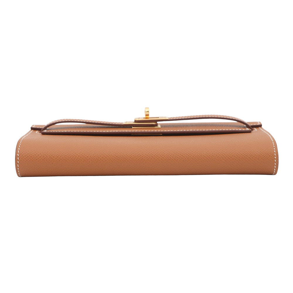 HERMES Kelly wallet long to go Gold Epsom
