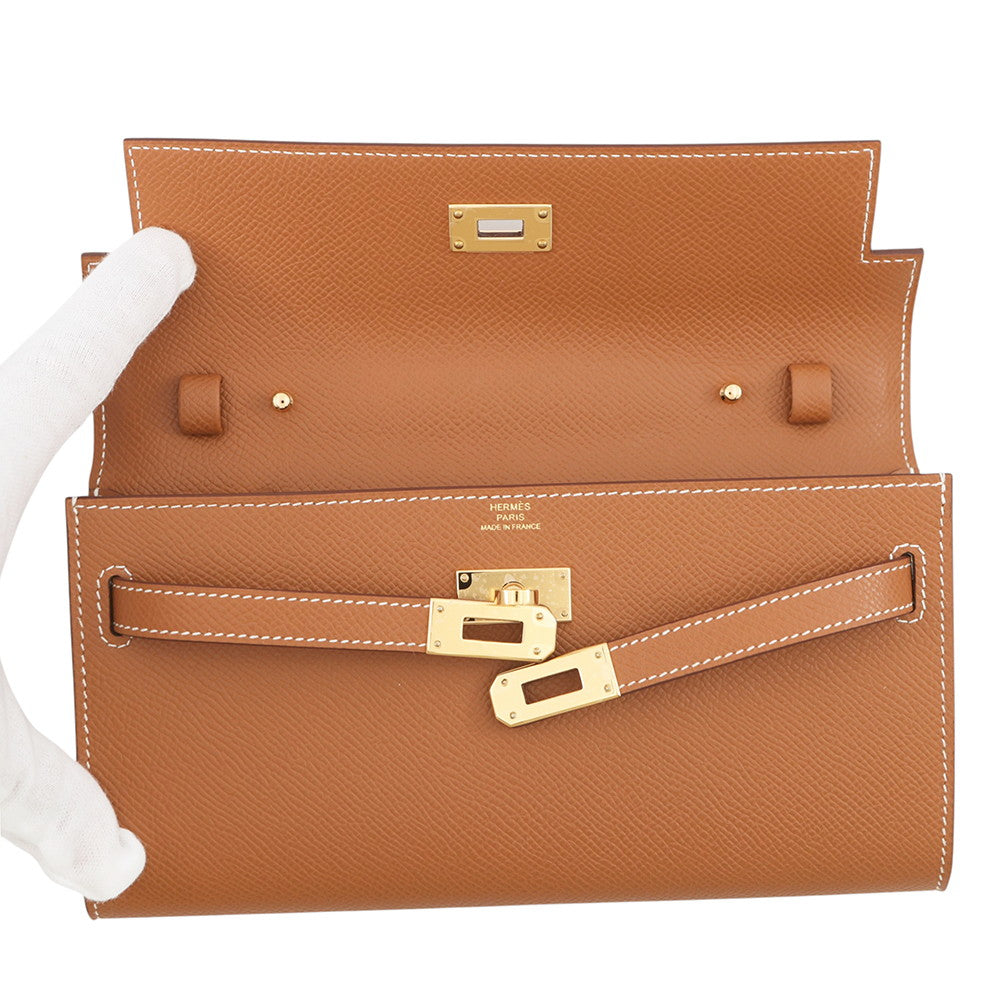 HERMES Kelly wallet long to go Gold Epsom