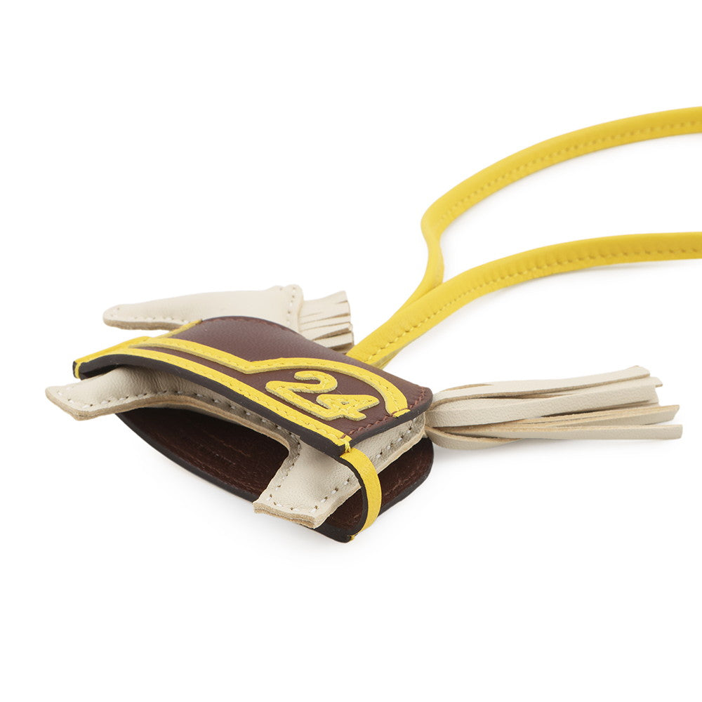 HERMES Rodeo Loveo 24 Craie/Terre/Jaune de Naples Lambskin Swift Leather Size PM