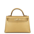 HERMES Mini Kelly 2 Outer stitch Dore Chevre Shamqila