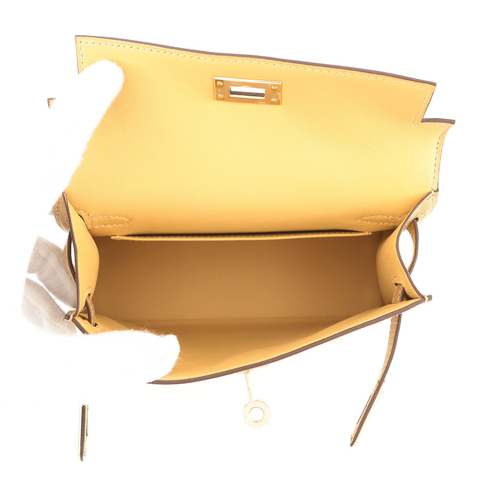 HERMES Mini Kelly 2 Outer stitch Dore Chevre Shamqila