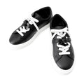 HERMES Day Kelly Buckle Sneakers Black Leather Size 37.5