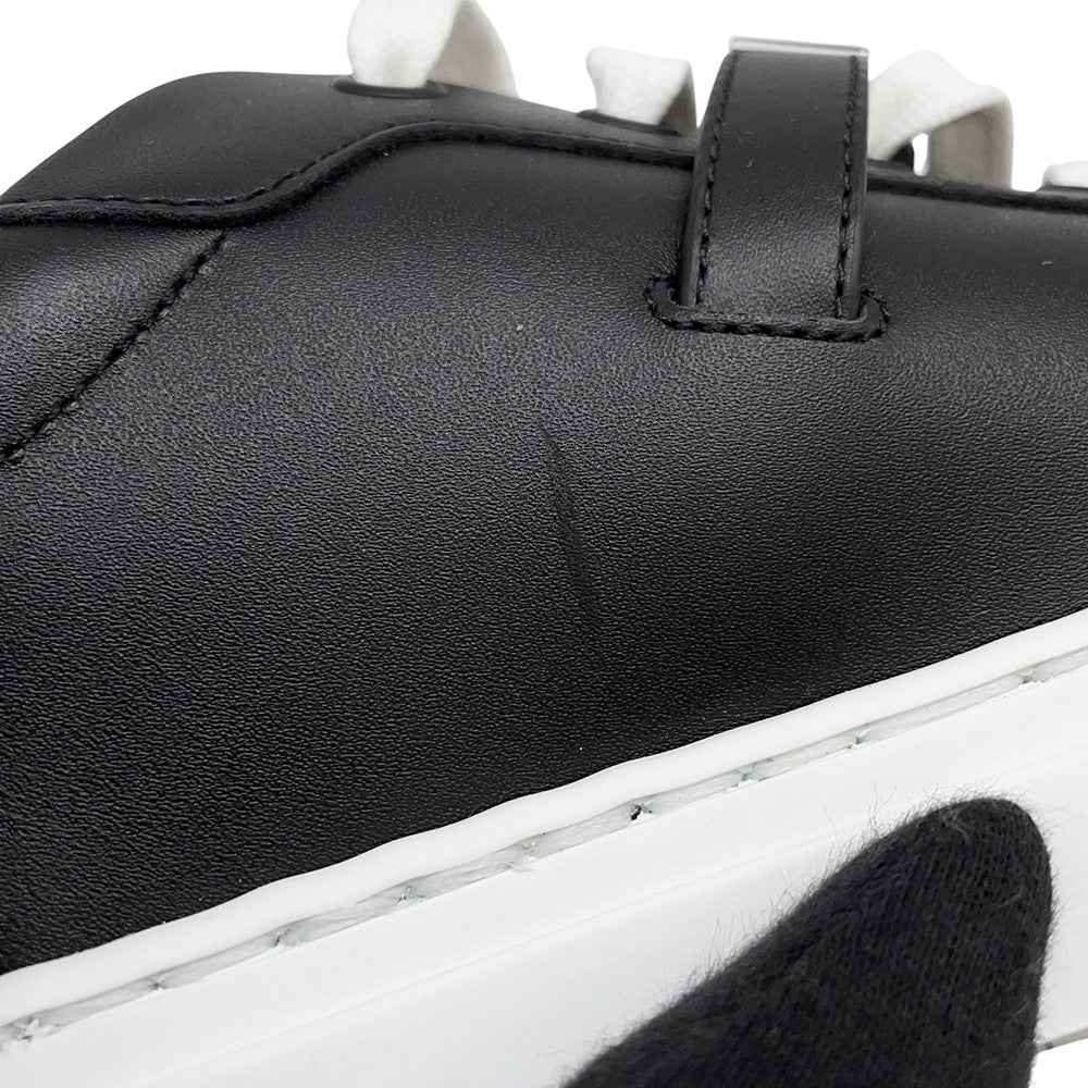 HERMES Day Kelly Buckle Sneakers Black Leather Size 37.5