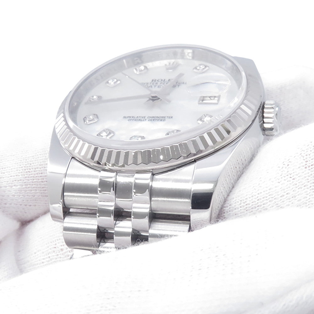 ROLEX Datejust W36mm Stainless Steel K18WG White Shell Dial116234G