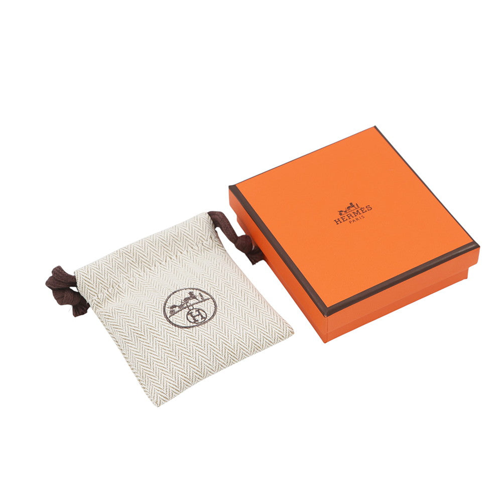 HERMES Pop Ash Earrings Rocabar System White/Marron glacé Lacquer Gold Plated