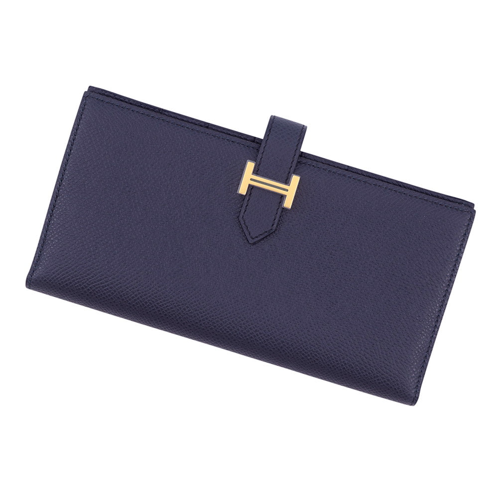HERMES Bean Soufre Blue Indigo Epsom