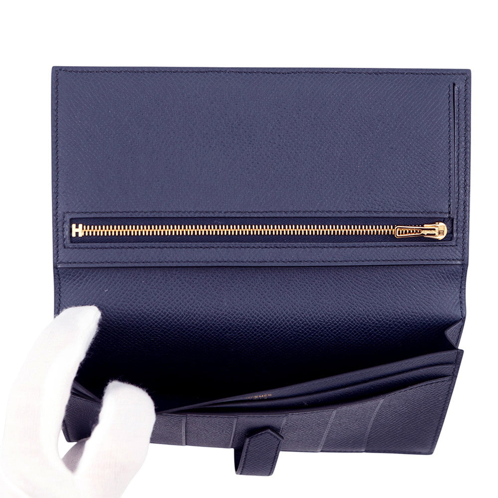 HERMES Bean Soufre Blue Indigo Epsom