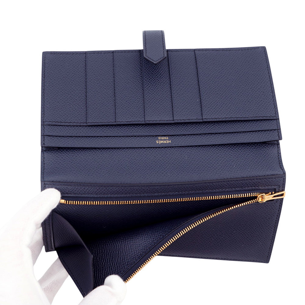 HERMES Bean Soufre Blue Indigo Epsom