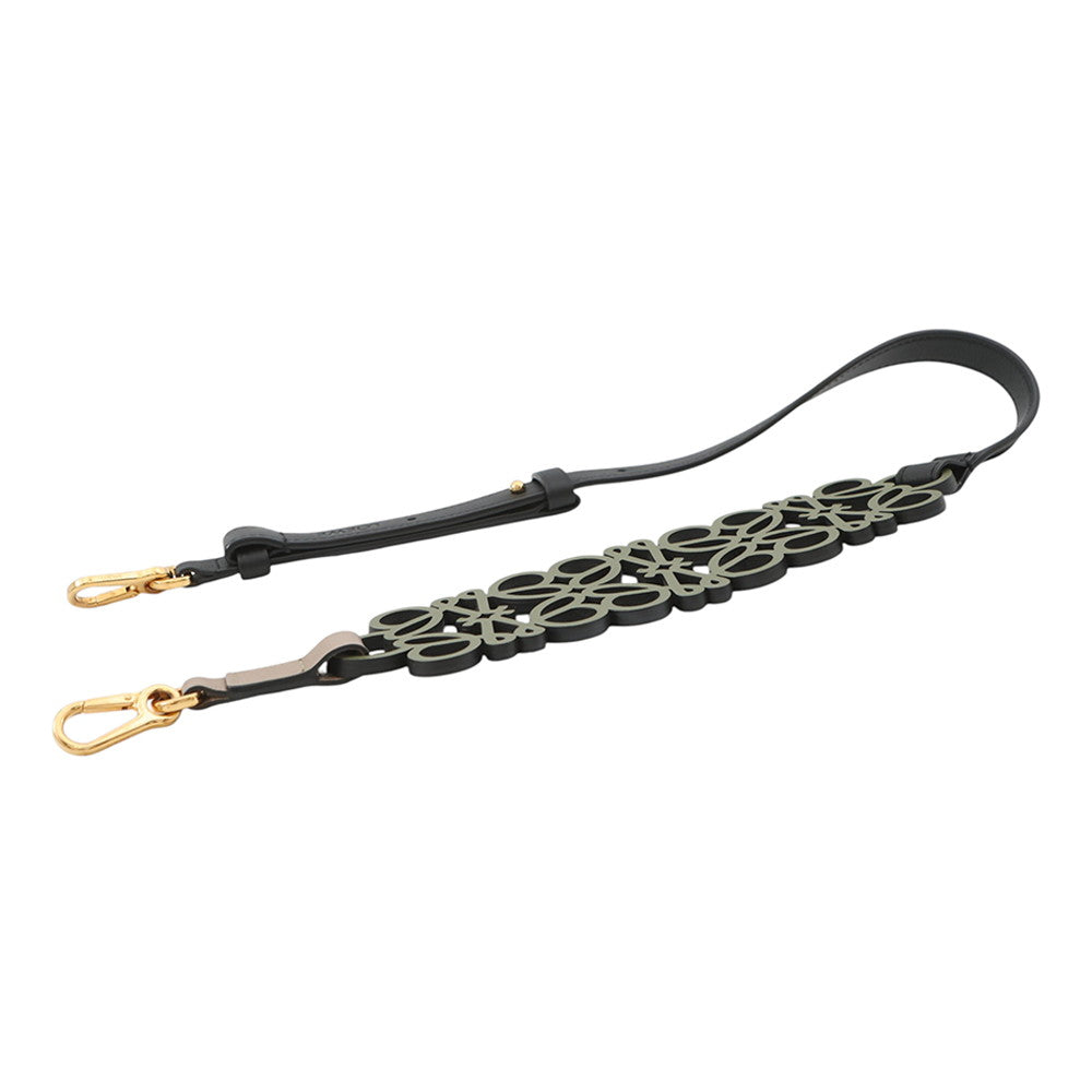 LOEWE Anagram Shoulder Strap Green/BlackC821317X01 Calf Leather