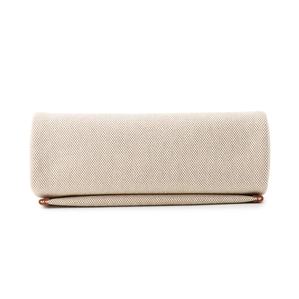 HERMES Herbag zip Ecru/Fauve Toile H Vache Hunter Leather Size Mini