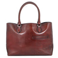 Berluti Calligraphy Tote Bag Brown Leather