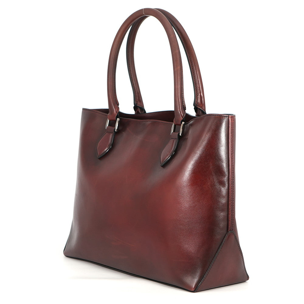 Berluti Calligraphy Tote Bag Brown Leather