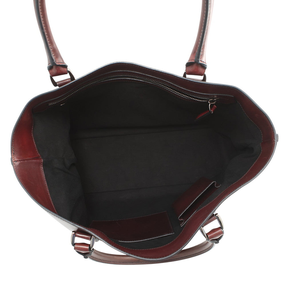 Berluti Calligraphy Tote Bag Brown Leather