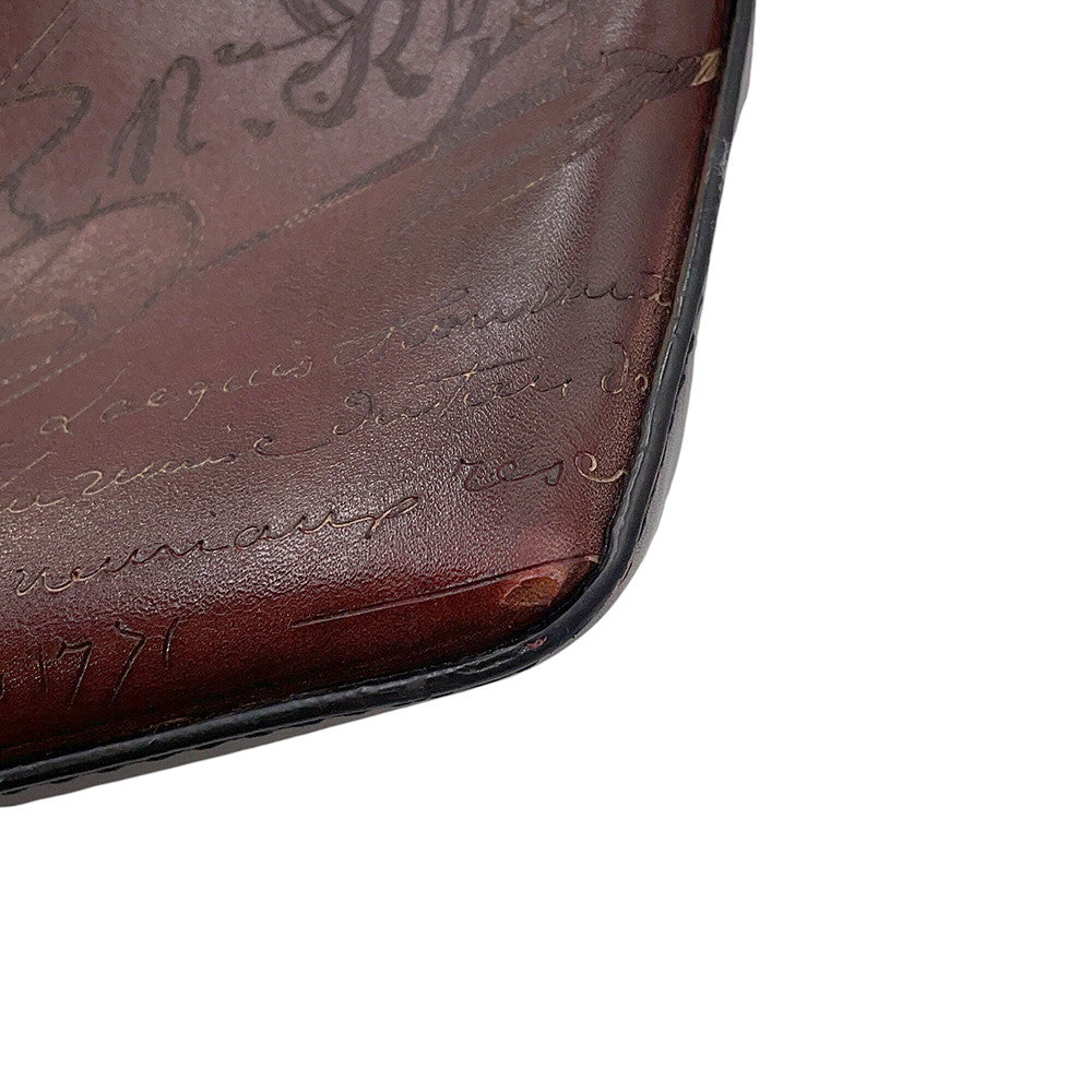 Berluti Calligraphy Tote Bag Brown Leather